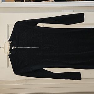 Black brocade Fabletics long sleeve Activewear dress